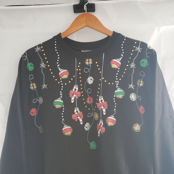 MCCC Sportswear Women's Black French Terry Holiday Graphic Sweatshirt Medium - Picture 9 of 11